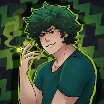 Izuku Midoriya smoking. by @sammachuart on twitter